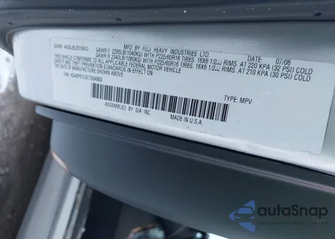 2005 Subaru Outback 2.5I Basic from USA, damaged, VIN 4S4BP61C977304893